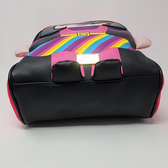 Luv Betsey by Betsey Johnson Mini Backpack Kitsch Girl Rainbow Glitter Pink - Picture 7 of 12